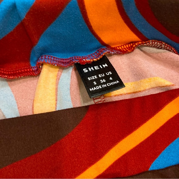 Multicolored Marble Print Flared Pants - Size Small - Picture 8 of 9